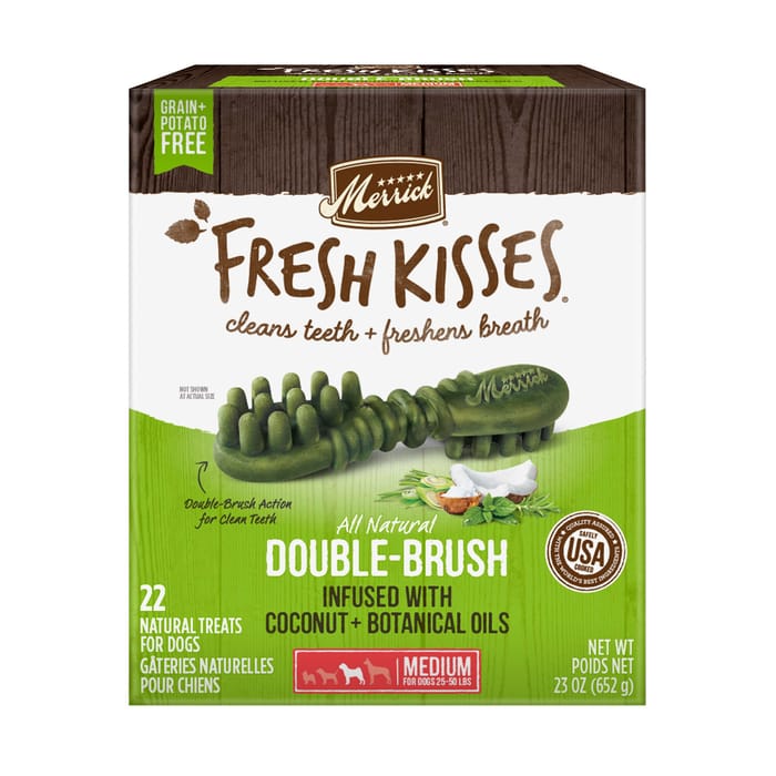 Merrick Fresh Kisses Grain Free Coconut Oil & Botanicals Dental Dog Treats Medium-23oz, 22 count product detail number 1.0