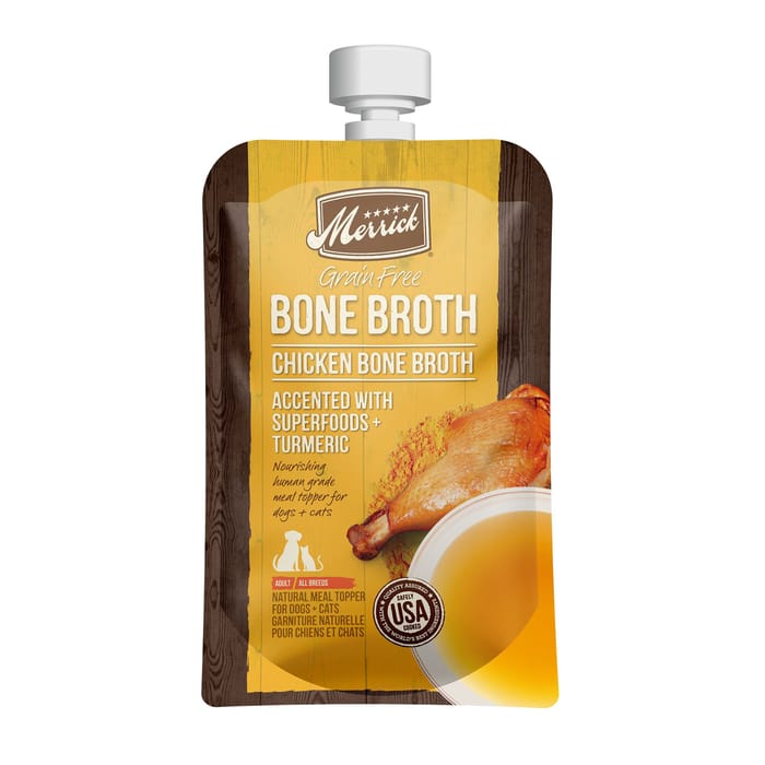 Merrick Grain Free Chicken Bone Broth Wet Dog Food Topper 7-oz product detail number 1.0
