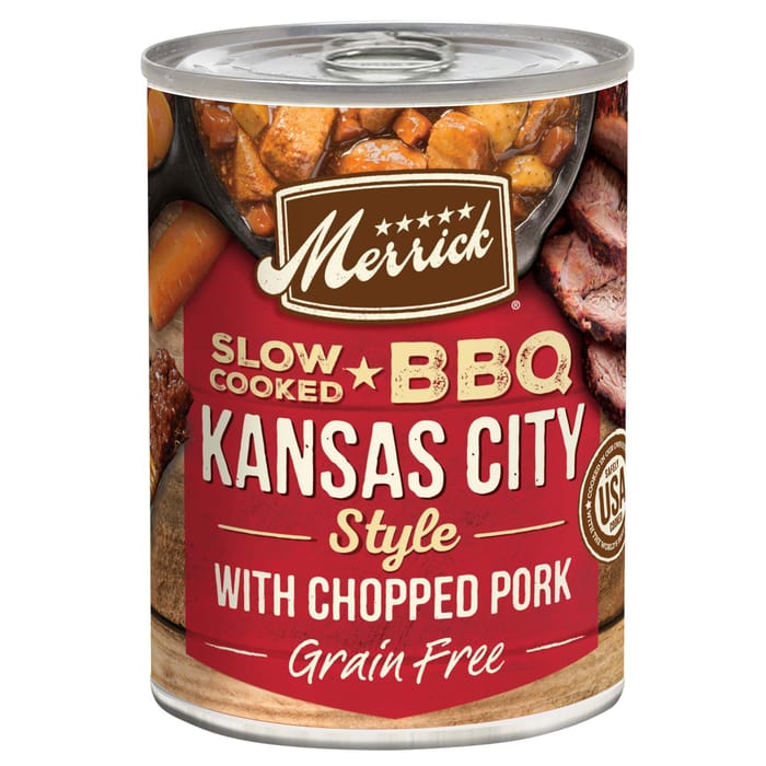 Merrick Grain Free Slow Cooked BBQ Kansas Style Pork Canned Dog Food 12.7-oz, Case of 12 product detail number 1.0
