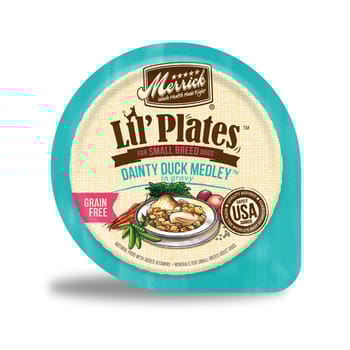 Merrick Lil' Plates Adult Small Breed Grain Free Dainty Duck Medley 3.5-oz, Case of 12-product-tile