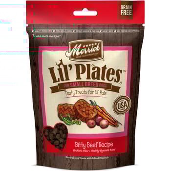Merrick Lil' Plates Grain Free Bitty Beef Dog Treats 6-oz-product-tile