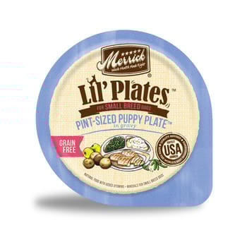 Merrick Lil' Plates Small Breed Grain Free Pint Size Puppy Plate in Gravy Dog Food Tray 3.5-oz, case of 12-product-tile