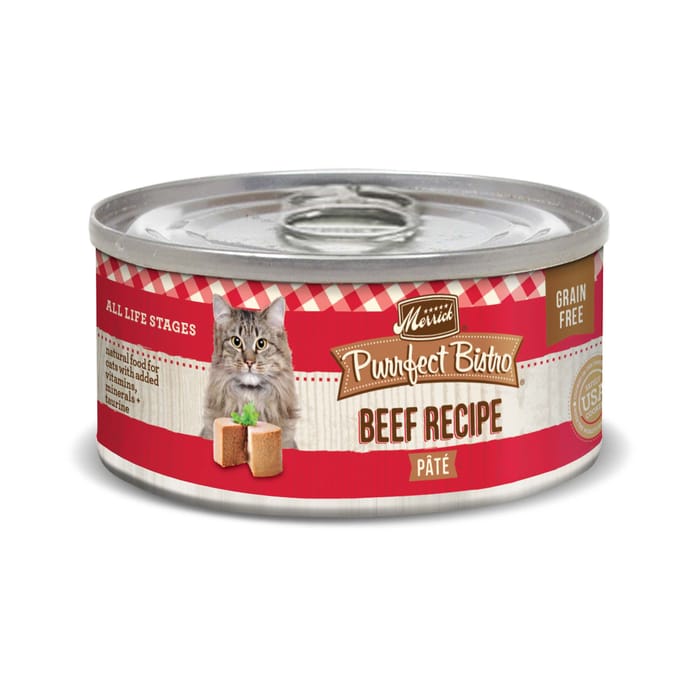 Merrick Purrfect Bistro Beef Pate Grain Free Canned Cat Food 3-oz, case of 24 product detail number 1.0