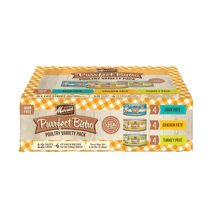 Merrick Purrfect Bistro Grain Free Poultry Variety Pack Canned Cat Food 5.5-oz, case of 12 product detail number 1.0