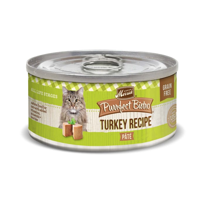 Merrick Purrfect Bistro Turkey Pate Grain Free Canned Cat Food 3-oz, Case of 24 product detail number 1.0