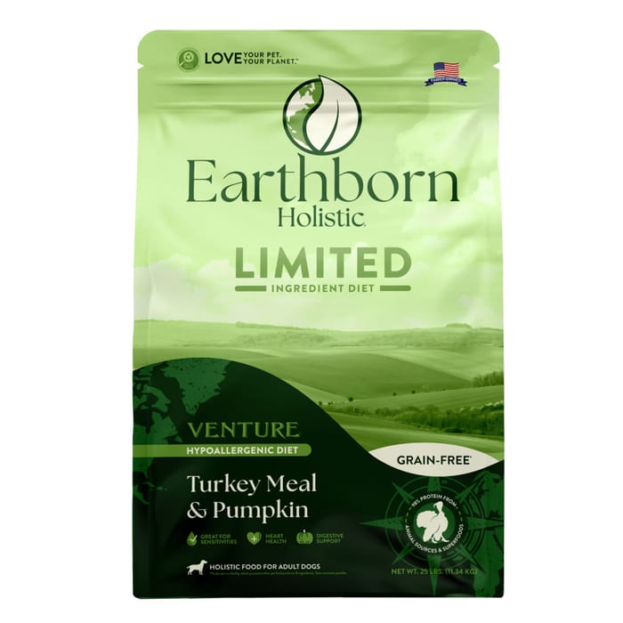 Earthborn Holistic Limited Ingredient Diet Venture Turkey Meal & Pumpkin Grain Free Dry Dog Food 25 lb Bag product detail number 1.0