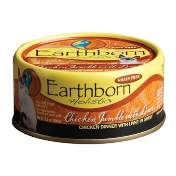 Earthborn Holistic Chicken Jumble with Liver Grain Free Wet Cat Food 5.5 oz Cans - Case of 24-product-tile