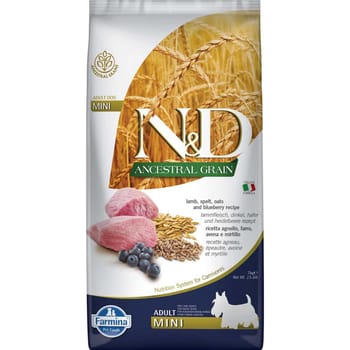 Farmina N&D Ancestral Grain Adult Mini Lamb & Blueberry Dry Dog Food 5.5 lb Bag-product-tile