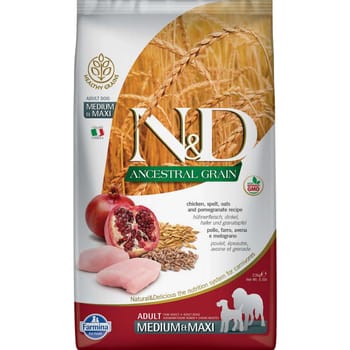 Farmina N&D Ancestral Grain Adult Medium & Maxi Chicken & Pomegranate Dry Dog Food 26.4 lb Bag-product-tile