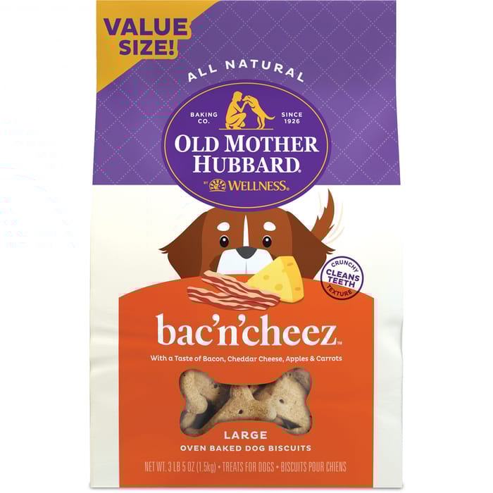 Old Mother Hubbard Classic Bac'N'Cheez Natural Oven-Baked Biscuits Dog Treats Large - 3.3 lb Bag product detail number 1.0