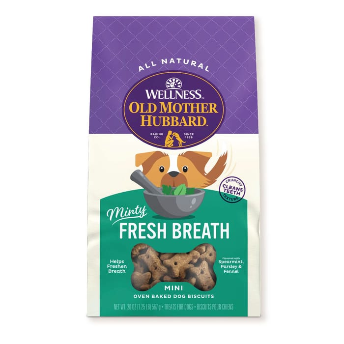 Old Mother Hubbard Mother's Solutions Minty Fresh Breath Natural Oven-Baked Biscuits Dog Treats - 20 oz Bag product detail number 1.0