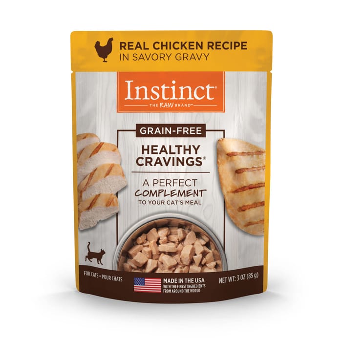 Instinct Healthy Cravings Grain Free Tender Chicken Recipe Meal Topper Pouches for Cats 3-oz Pouch - Case of 24 product detail number 1.0
