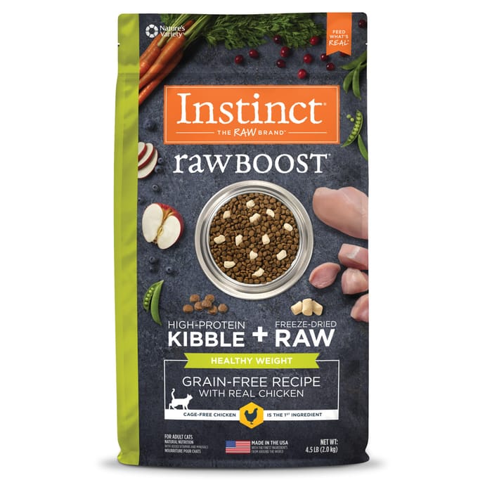 Instinct Raw Boost Healthy Weight  Grain Free Recipe with Real Chicken Natural Dry Adult Cat Food 4.5 lb Bag product detail number 1.0