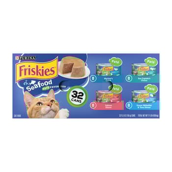 Friskies Seafood Pate Favorites Variety Pack Wet Cat Food 32 Cans - 5.5 oz-product-tile