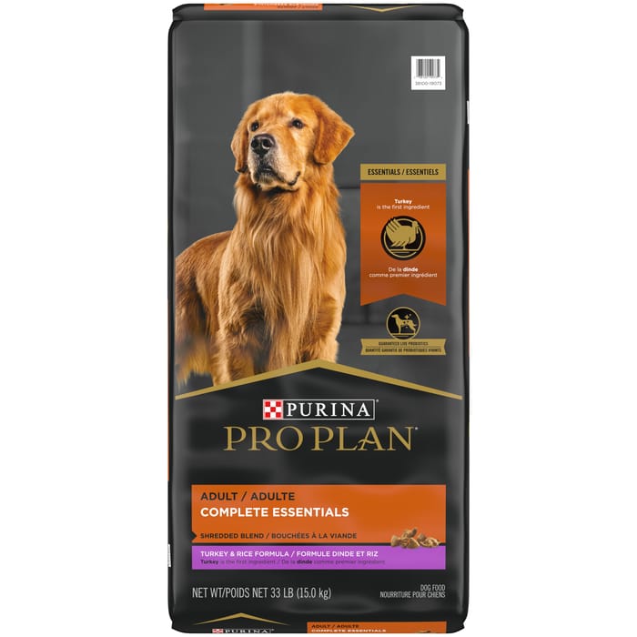 Purina Pro Plan Adult Complete Essentials Shredded Blend Turkey & Rice Formula Dry Dog Food 33 lb Bag product detail number 1.0