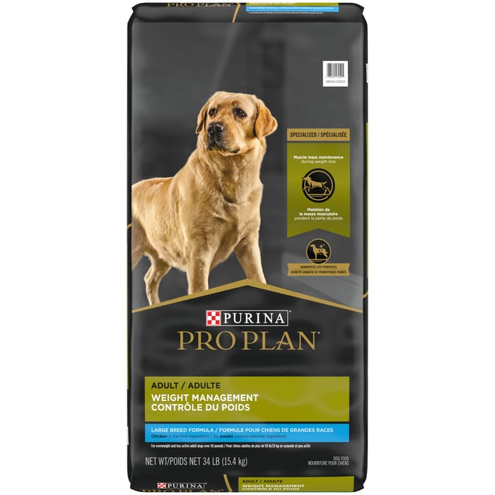 Purina Pro Plan Adult Large Breed Weight Management Chicken & Rice Formula Dry Dog Food 34 lb Bag product detail number 1.0