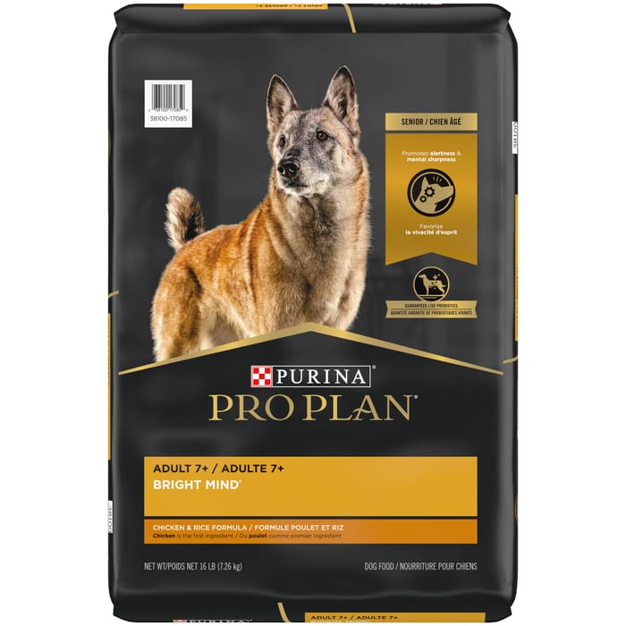 Purina Pro Plan Senior Adult 7+ Bright Mind Chicken & Rice Formula Dry Dog Food 16 lb Bag product detail number 1.0