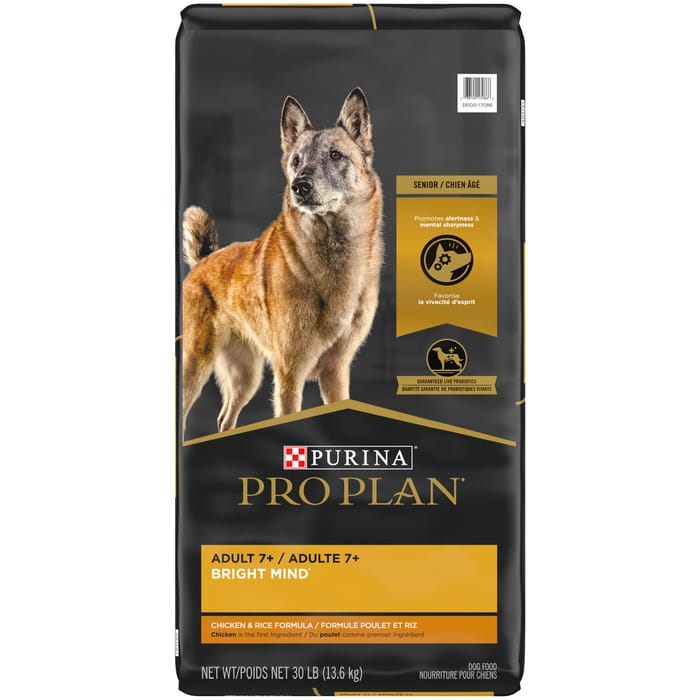 Purina Pro Plan Senior Adult 7+ Bright Mind Chicken & Rice Formula Dry Dog Food 30 lb Bag product detail number 1.0