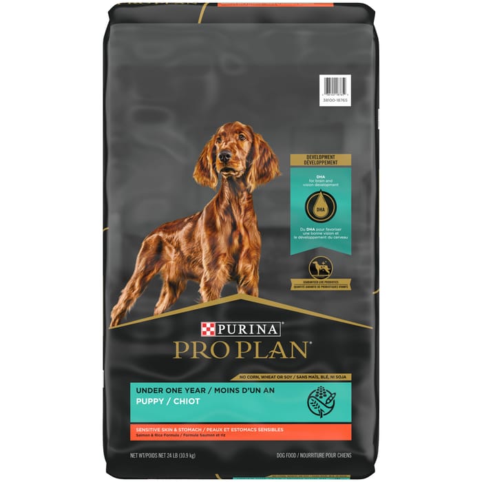 Purina Pro Plan Puppy Sensitive Skin & Stomach Salmon & Rice Formula Dry Dog Food 24 lb Bag product detail number 1.0