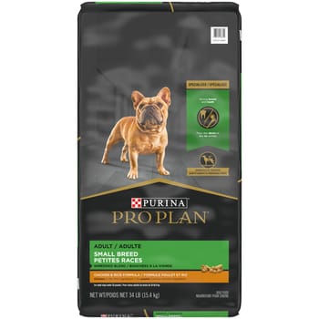 Purina Pro Plan Adult Small Breed Shredded Blend Chicken & Rice Formula Dry Dog Food 34 lb Bag-product-tile