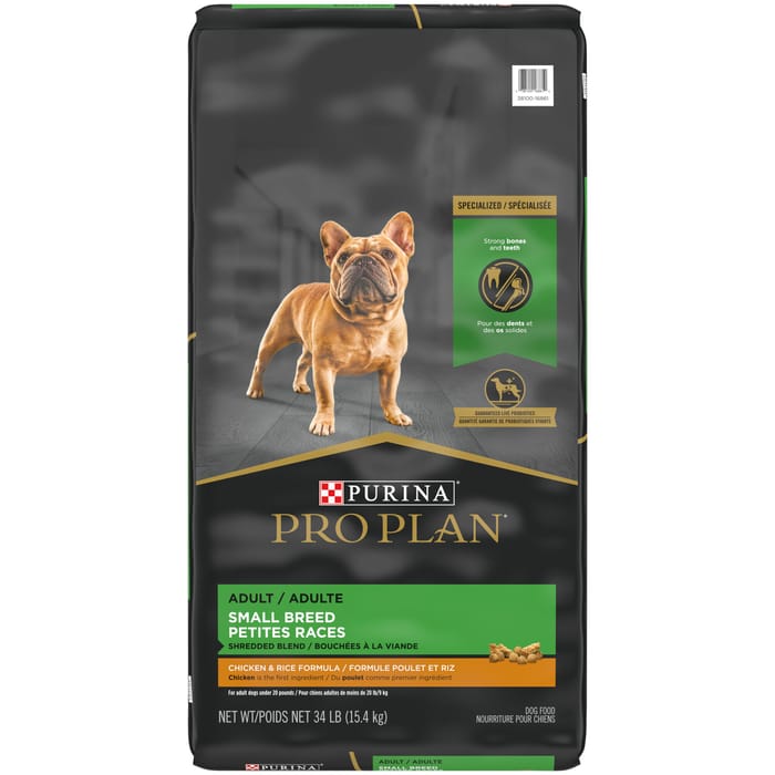 Purina Pro Plan Adult Small Breed Shredded Blend Chicken & Rice Formula Dry Dog Food 34 lb Bag product detail number 1.0