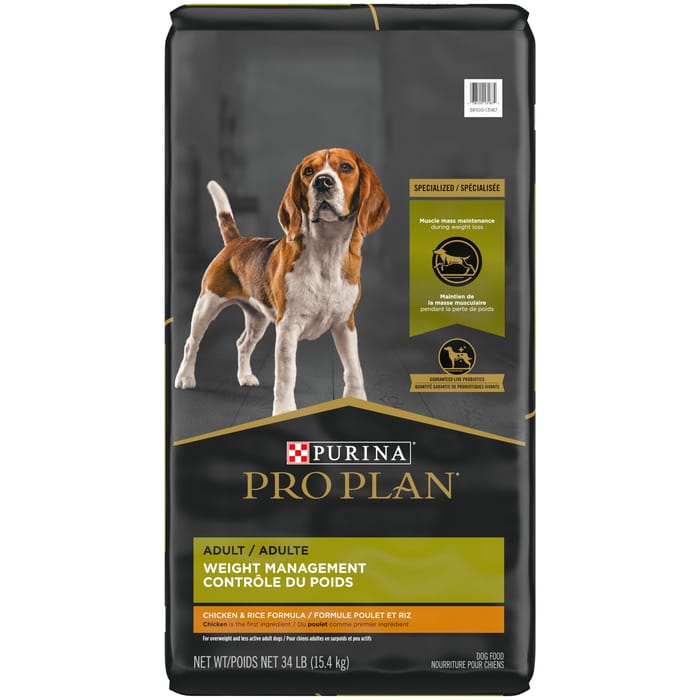 Purina Pro Plan Adult Weight Management Chicken & Rice Formula Dry Dog Food 34 lb Bag product detail number 1.0