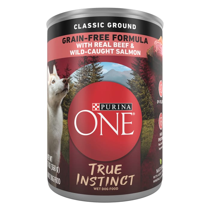 Purina ONE True Instinct Classic Ground Grain Free Wet Dog Food Beef and Wild Caught Salmon product detail number 1.0