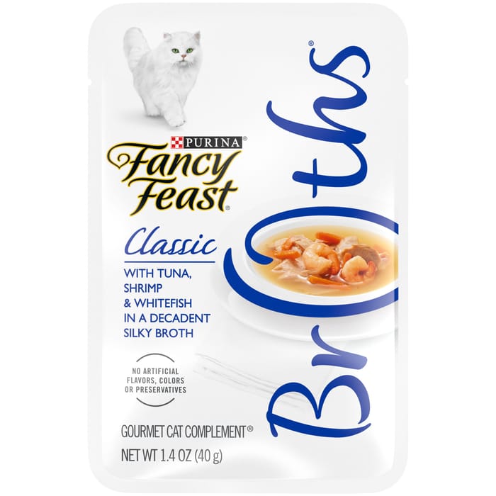 Fancy Feast Classic Broths With Tuna, Shrimp, & Whitefish Wet Cat Food Complement 1.4 oz. Pouch - Case of 16 product detail number 1.0
