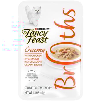 Fancy Feast Creamy Broths Chicken & Vegetables Wet Cat Food Complement 1.4 oz Pouch - Case of 16-product-tile