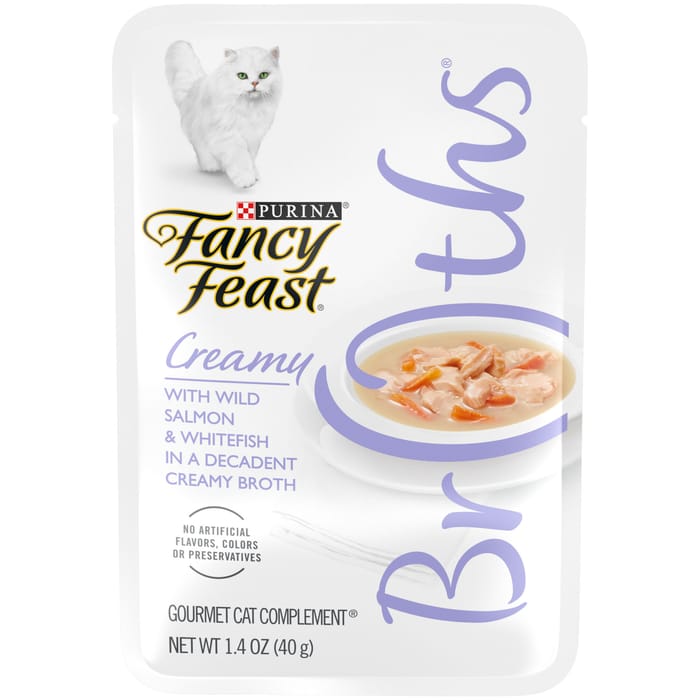 Fancy Feast Creamy Broths Wild Salmon & Whitefish Wet Cat Food Complement 1.4 oz Pouch - Case of 16 product detail number 1.0