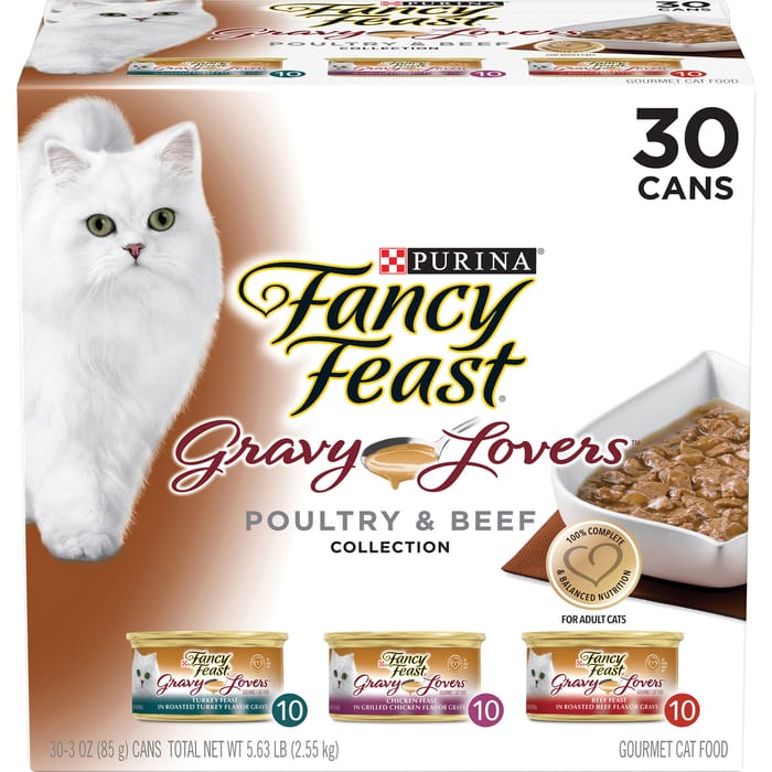 Fancy Feast Gravy Lovers Poultry & Beef Feast Variety Pack Wet Cat Food 3 oz. Cans - Case of 30 product detail number 1.0