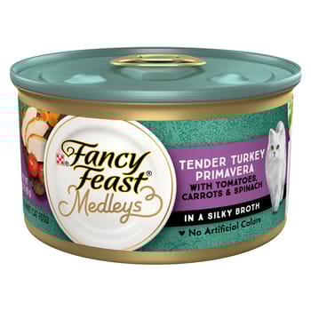 Fancy Feast Medleys Turkey Primavera With Veggies Wet Cat Food 3 oz. Cans - Case of 24-product-tile