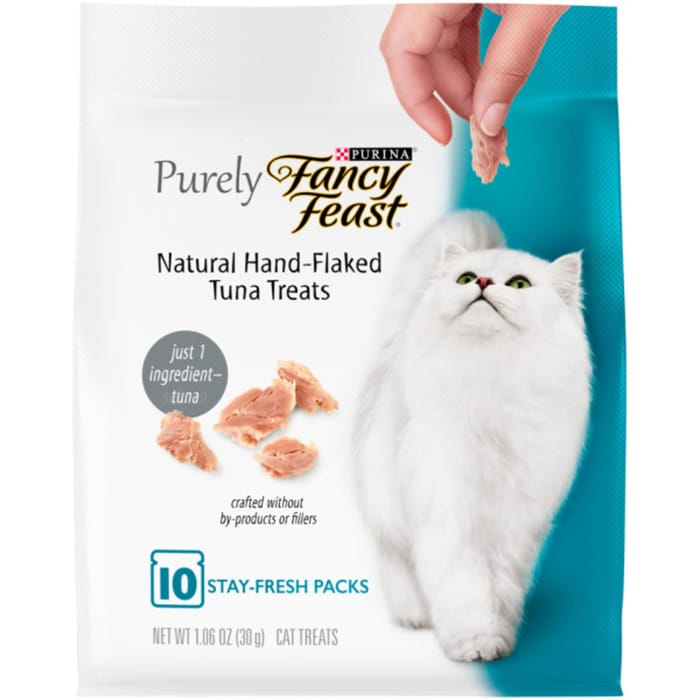 Fancy Feast Purely Natural Hand-Flaked Tuna Cat Treats 10 ct. Pouch product detail number 1.0