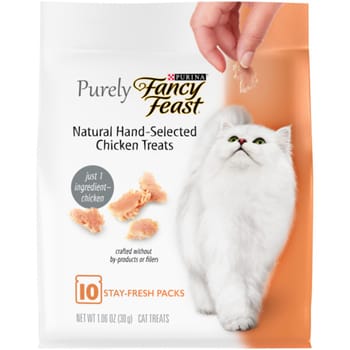 Fancy Feast Purely Natural Hand-Selected Chicken Cat Treats 10 ct. Pouch-product-tile