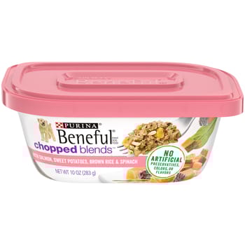 Purina Beneful Chopped Blends with Salmon, Sweet Potatoes, Brown Rice & Spinach Wet Dog Food-product-tile