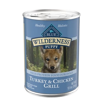 Blue Buffalo BLUE Wilderness Puppy Turkey & Chicken Grill Wet Dog Food 12.5 oz Can - Case of 12-product-tile
