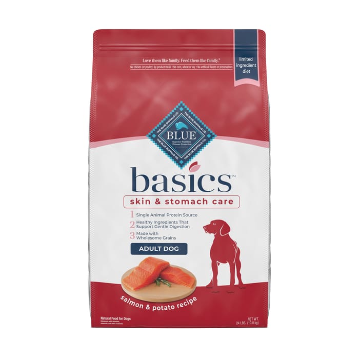 Blue Buffalo BLUE Basics Adult Skin & Stomach Care Salmon and Potato Recipe Dry Dog Food 24 lb Bag product detail number 1.0