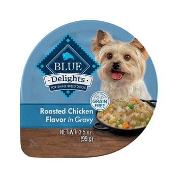 Blue Buffalo BLUE Delights Adult Rotisserie Chicken Flavor in Hearty Gravy Small Breed Wet Dog Food 3.5 oz Cup - Case of 12-product-tile