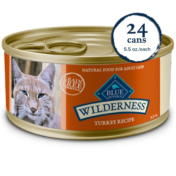 Blue Buffalo BLUE Wilderness Adult Wild Delights Minced Chicken and Turkey Recipe Wet Cat Food 5.5 oz Can - Case of 24-product-tile