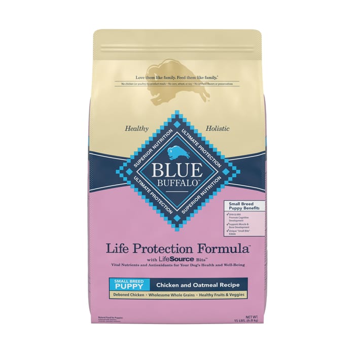 Blue Buffalo Life Protection Formula Small Breed Puppy Chicken & Oatmeal Recipe Dry Dog Food 15 lb Bag product detail number 1.0