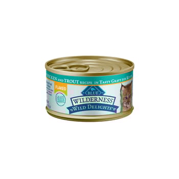 Blue Buffalo BLUE Wilderness Kitten Wild Delights Flaked Chicken and Trout Wet Cat Food 3 oz Can - Case of 24-product-tile