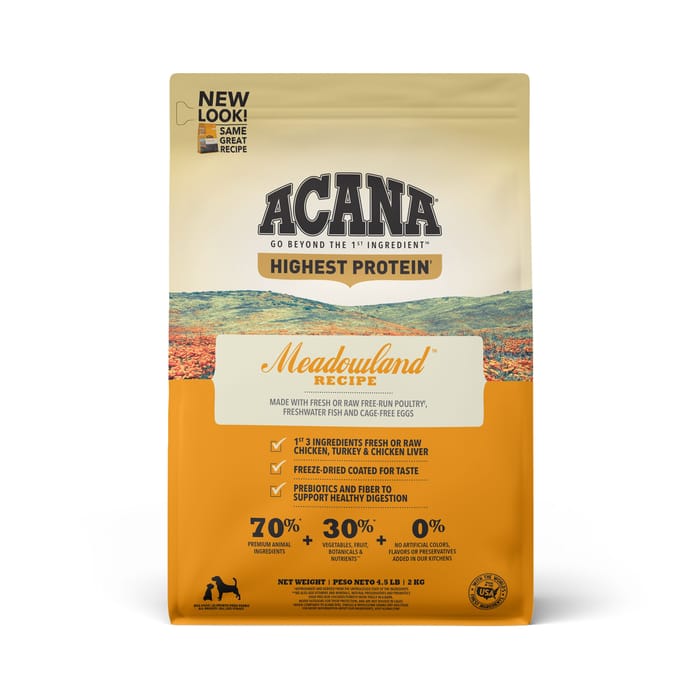 ACANA Highest Protein Meadowland Grain Free Dry Dog Food 4.5 lb Bag product detail number 1.0