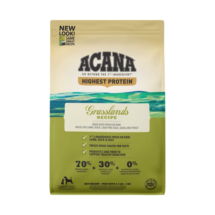 ACANA Highest Protein Grasslands Grain Free Dry Dog Food 4.5 lb Bag product detail number 1.0