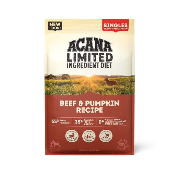 ACANA Singles Limited Ingredient Grain-Free High Protein Beef & Pumpkin Dry Dog Food 13 lb Bag product detail number 1.0