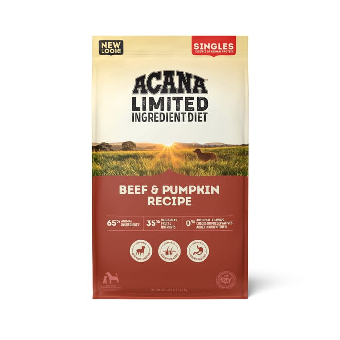 ACANA Singles Limited Ingredient Grain-Free High Protein Beef & Pumpkin Dry Dog Food 22.5 lb Bag product detail number 1.0