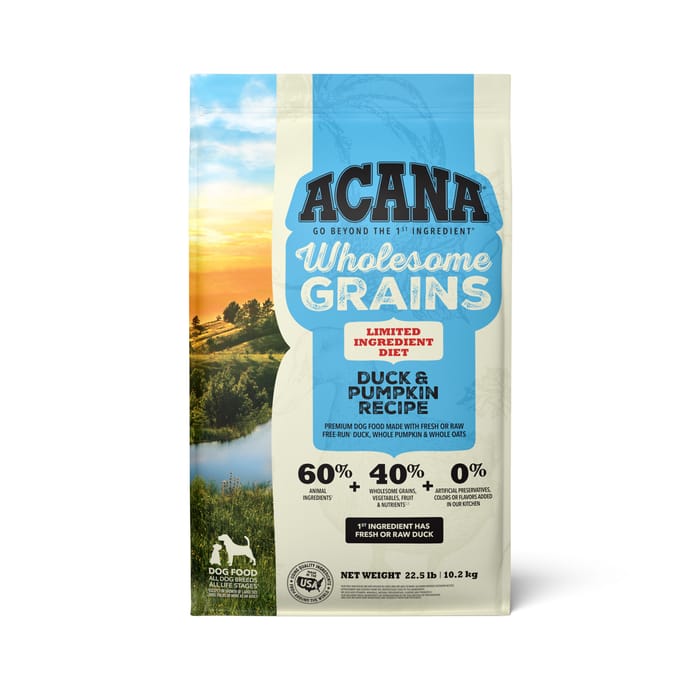 ACANA Wholesome Grains Limited Ingredient Diet Duck & Pumpkin Dry Dog Food 22.5 lb Bag product detail number 1.0