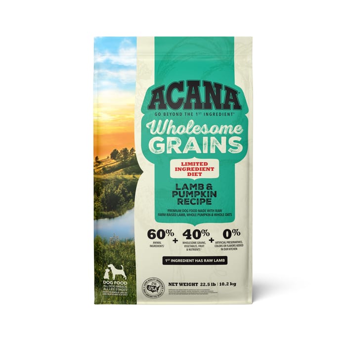 ACANA Wholesome Grains Limited Ingredient Lamb & Pumpkin Dry Dog Food 22.5 lb Bag product detail number 1.0