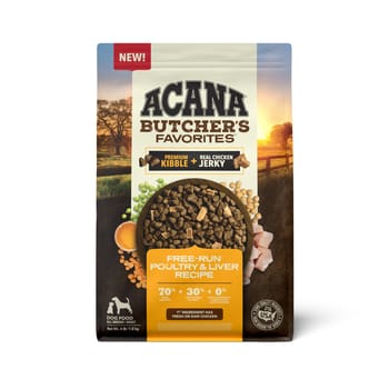 ACANA Butcher's Favorites Free-Run Poultry & Liver Recipe Dry Dog Food 4 lb Bag-product-tile
