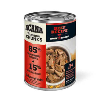 ACANA Premium Chunks Beef Recipe in Bone Broth Wet Dog Food 12.8 oz Cans - Case of 12-product-tile