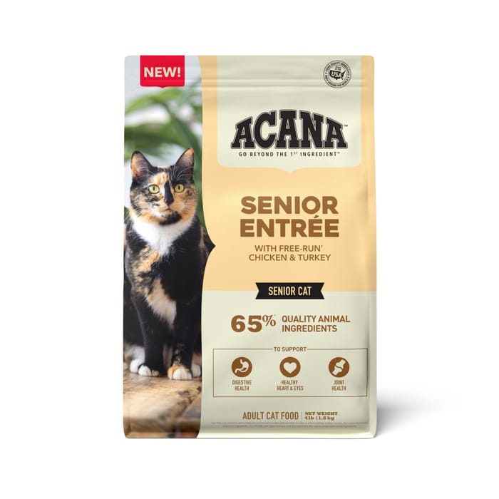 ACANA Senior Entree Free-Run Chicken & Turkey Dry Cat Food 4 lb Bag product detail number 1.0